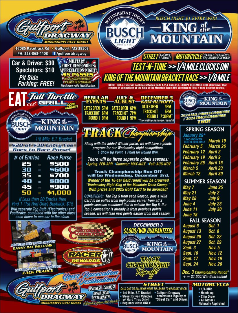 2025-wednesday-night-busch-light-king-of-the-mountain-schedule-info